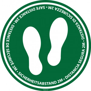 Houd-afstand-vloersticker Ø 430 mm